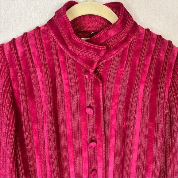 Vintage Beltrami virgin wool silk 3D button ribbed jacket Sz M - Picture 4 of 10